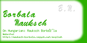 borbala mauksch business card